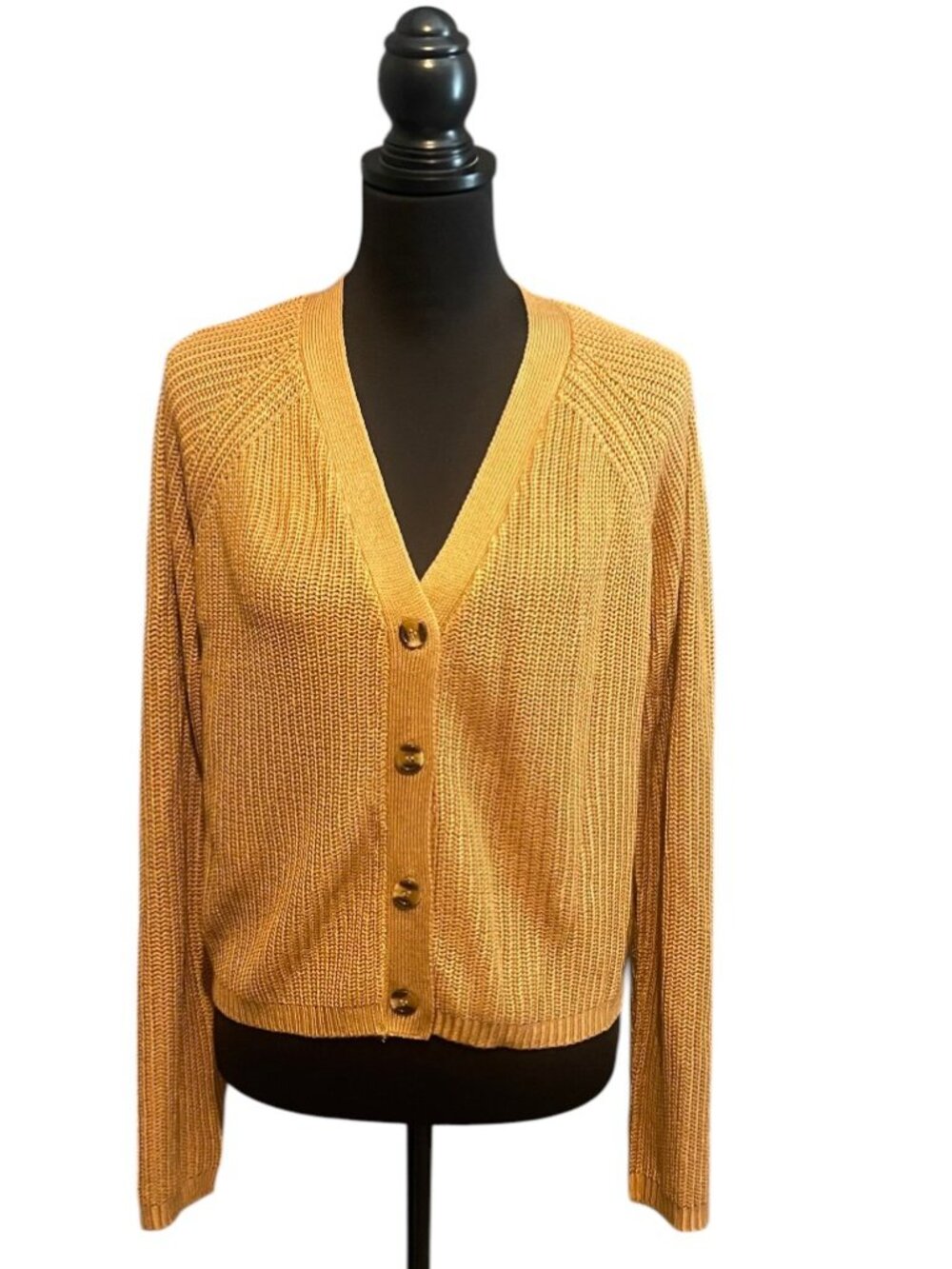 GOLDEN MUSTARD CARDIGAN SWEATER
